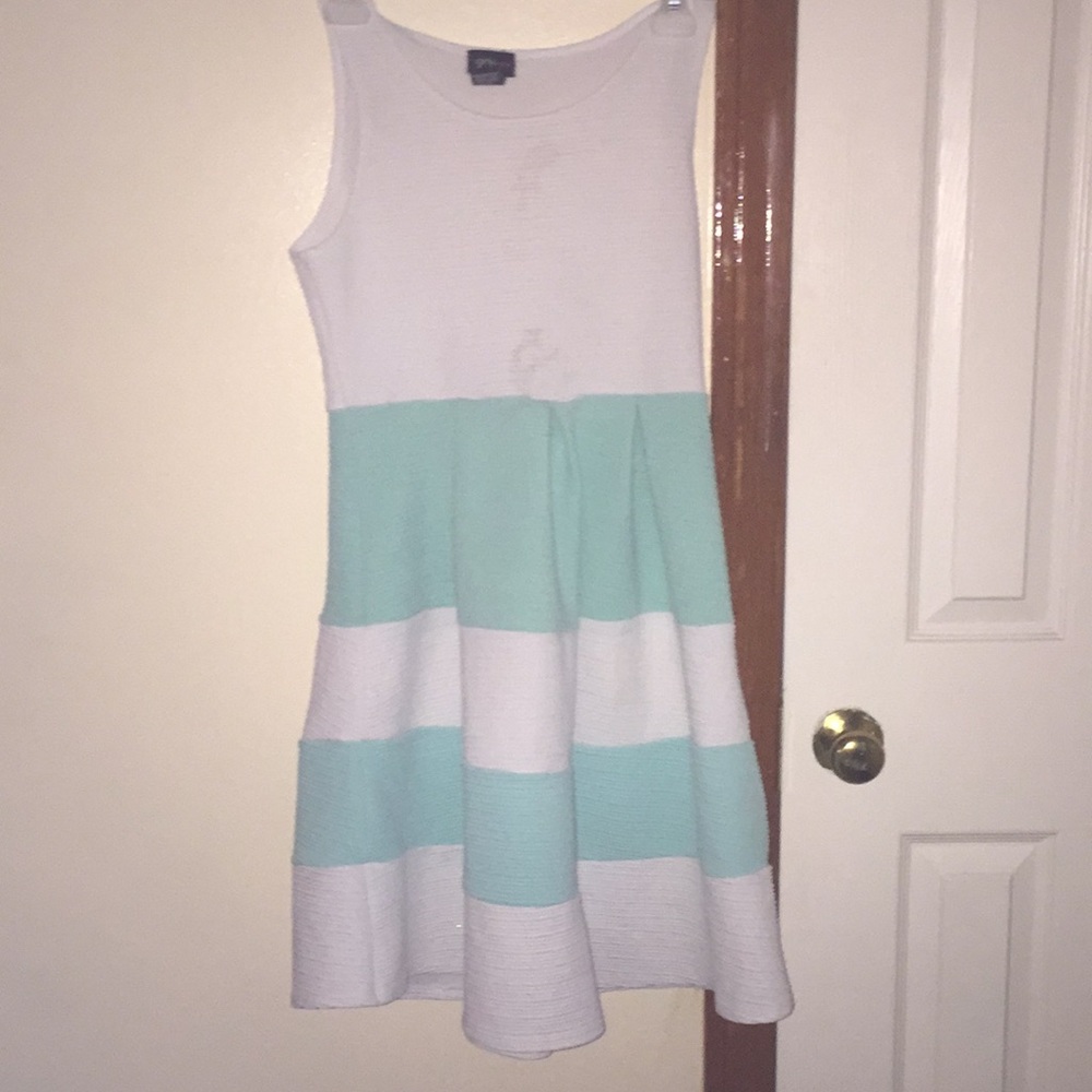 Teal and white dress